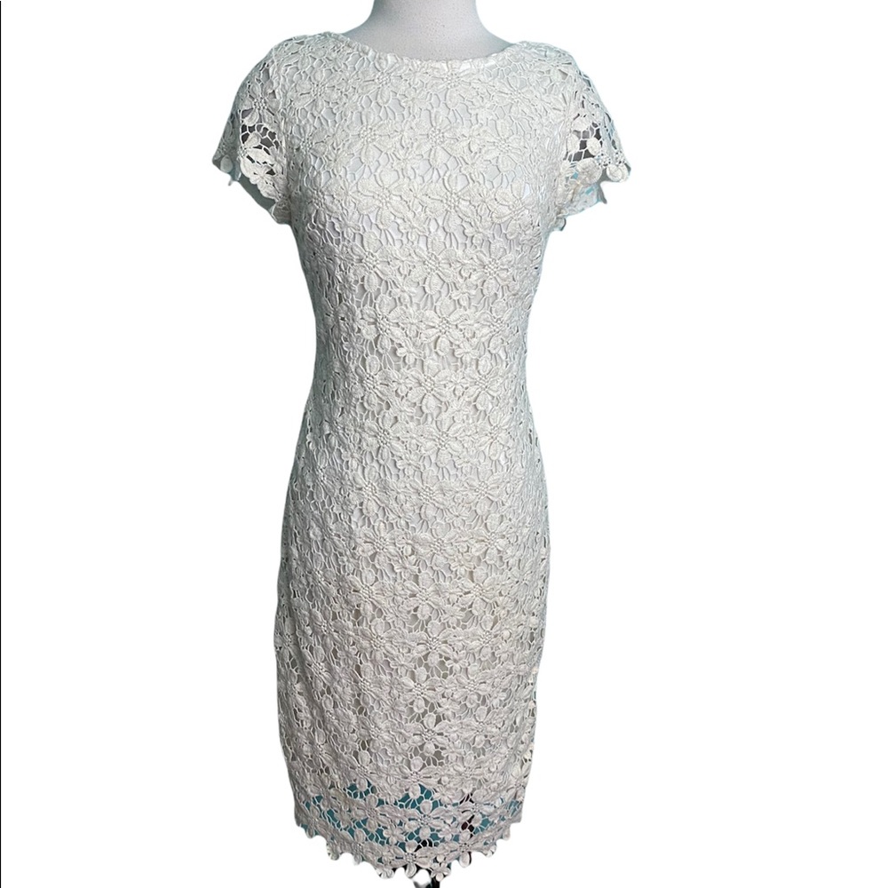 Cache white gold  floral crochet sz-8 - Picture 4 of 8